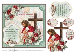 The Good Shepherd Card Front With Decoupage
