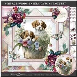 Vintage Puppy Basket 02 Mini Page Kit