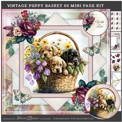 Vintage Puppy Basket 03 Mini Page Kit
