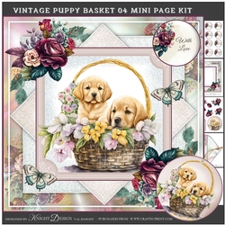 Vintage Puppy Basket 04 Mini Page Kit