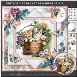 Vintage Cat Basket 02 Mini Page Kit