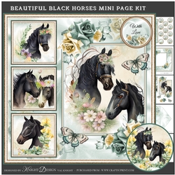 Beautiful Black Horses Mini Page Kit