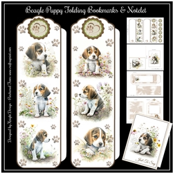 Beagle Puppy Folding Bookmarks & Notelet