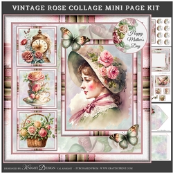 Vintage Rose Collage Mini Page Kit