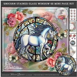 Unicorn Stained Glass Window 02 Mini Page Kit