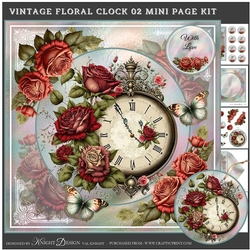 Vintage Floral Clock 02 Mini Page Kit