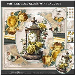 Vintage Rose Clock Mini Page Kit