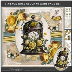 Vintage Rose Clock 02 Mini Page Kit