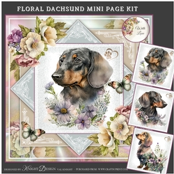 Floral Dachsund Mini Page Kit