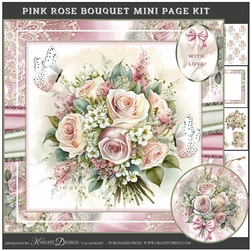 Pink Rose Bouquet Mini Page Kit