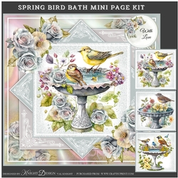 Spring Bird Bath Mini Page Kit