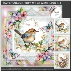 Watercolour Tiny Wren Mini Page Kit