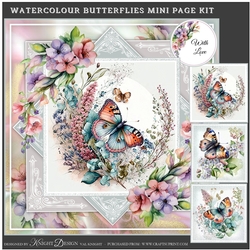 Watercolour Butterflies Mini Page Kit