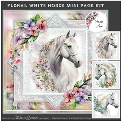 Floral White Horse Mini Page Kit
