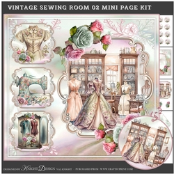 Vintage Sewing Room 02 Mini Page Kit