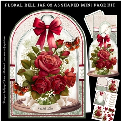 Floral Bell Jar 02 A5 Shaped Mini Page Kit