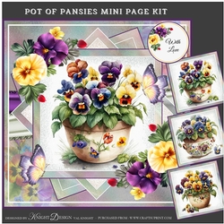 Pot Of Pansies Mini Page Kit