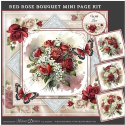 Beautiful Red Rose Bouquet Mini Page Kit