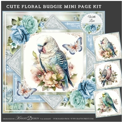 Cute Floral Budgie Mini Page Kit