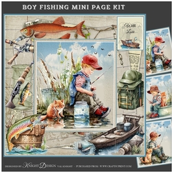 Boy Fishing Mini Page Kit