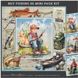Boy Fishing 02 Mini Page Kit