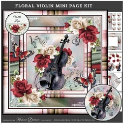 Floral Violin Mini Page Kit