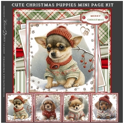 Cute Christmas Puppies Mini Page Kit 