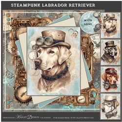 Steampunk Labrador Retriever Mini Page Kit