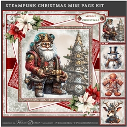 Steampunk Christmas Mini Page Kit