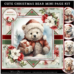 Cute Christmas Bear Mini Page Kit