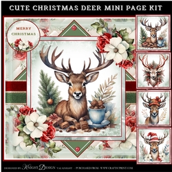 Cute Christmas Deer Mini Page Kit