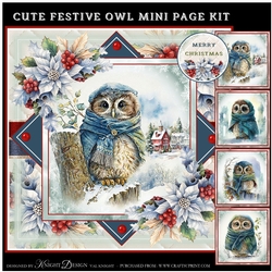 Cute Festive Owl Mini Page Kit
