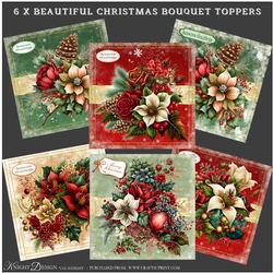 A set of 6 Beautiful Christmas Bouquet toppers