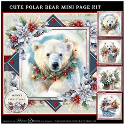 Cute Christmas Polar Bear Mini Page Kit