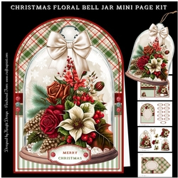 Christmas Floral Bell Jar Shaped Mini Page Kit