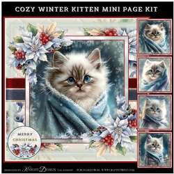 Cozy Winter Kitten Mini Page Kit