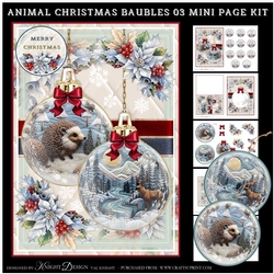 Animal Christmas Baubles 03 Mini Page Kit