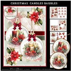 Christmas Candles Baubles Mini Page Kit