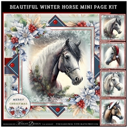 Beautiful Winter Horse Mini Page Kit