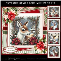 Cute Christmas Deer Mini Page Kit