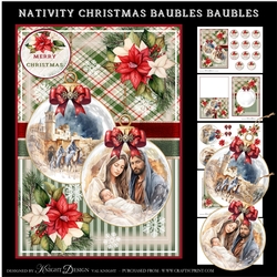 Nativity Christmas Baubles Mini Page Kit