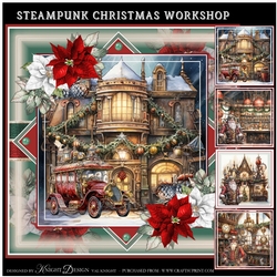 Steampunk Christmas Workshop Mini Page Kit