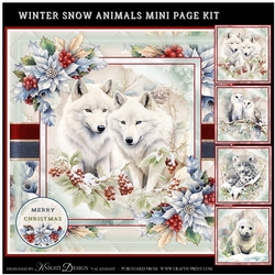 Winter Snow Animals Mini Page Kit