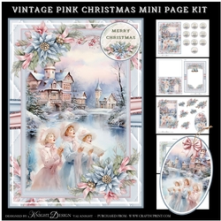Vintage Pink Christmas Mini Page Kit