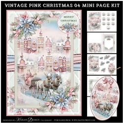 Vintage Pink Christmas 04 Mini Page Kit