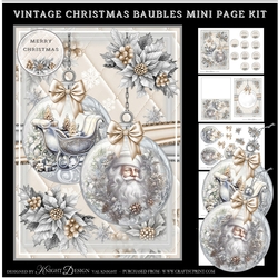 Vintage Christmas Baubles Mini Page Kit