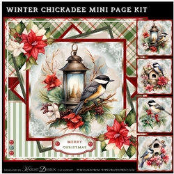 Winter Chickadee Mini Page Kit