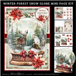 Winter Forest Snow Globe Mini Page Kit