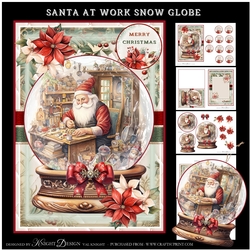 Santa At Work Snow Globe Mini Page Kit