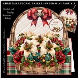 Christmas Floral Basket Shaped Mini Page Kit